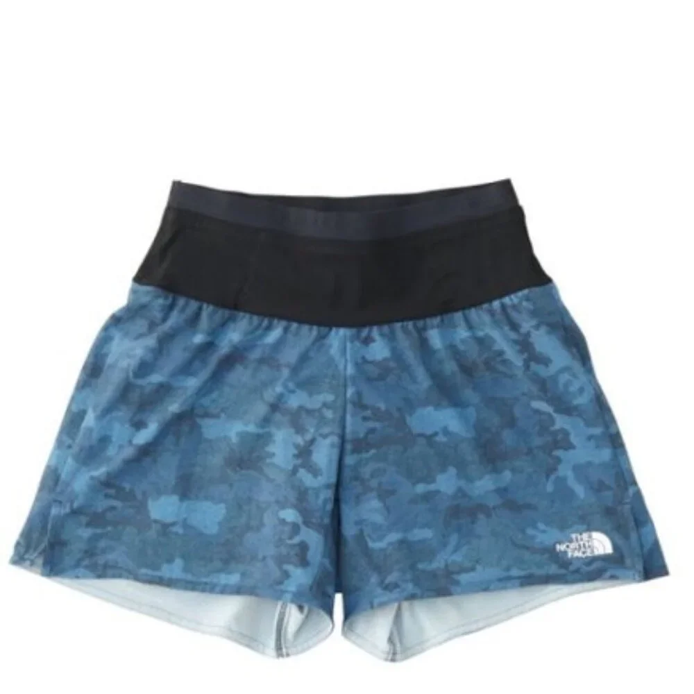 The North Face - Flyweight Active Shorts NBW91584  | Size Small: Blue Camouflage
